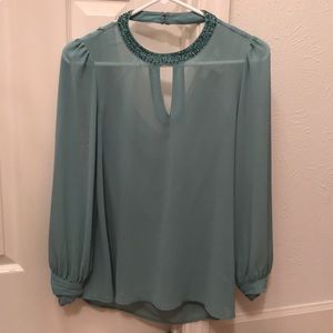 FOREVER 21 Flowy Teal Blouse